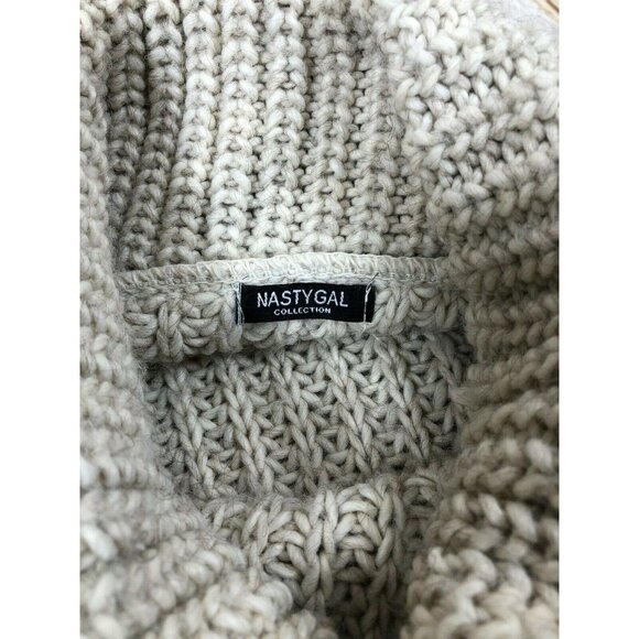 Nasty Gal  sz L cable knit cowl neck box‎ shape sweater pullover - Picture 3 of 9